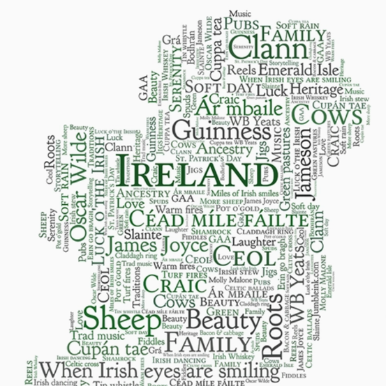 Framed Word Art - Ireland In Words