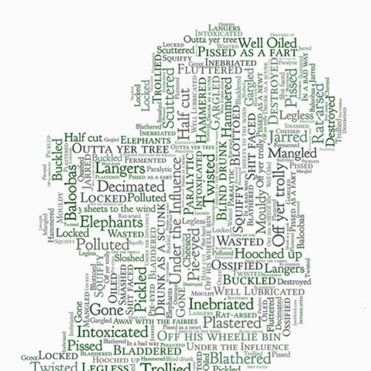 Framed Word Art - Irish Drunken Map