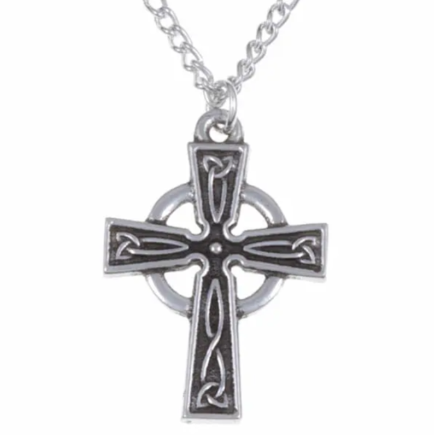 St Justin - Celtic circle cross necklet