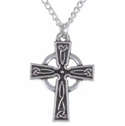 St Justin - Celtic circle cross necklet