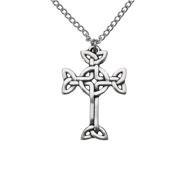 St Justin - Clonmacnois cross necklet – pewter