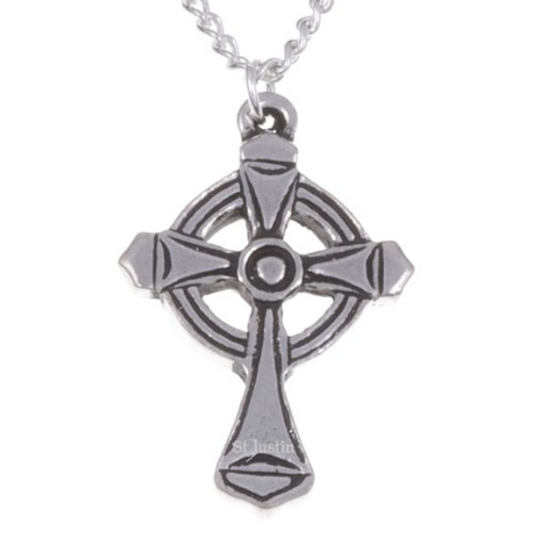 St Justin - St Luke cross necklet