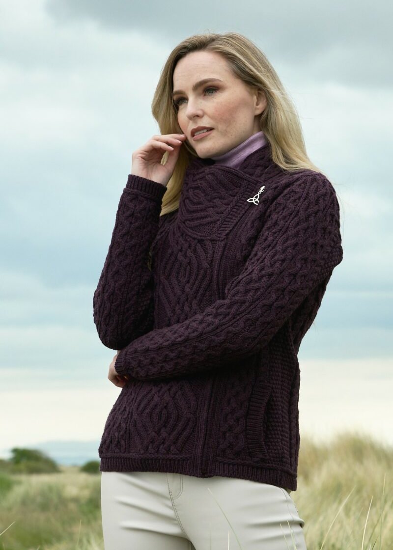 Aran Craft Cable Knit Side Zip Cardigan