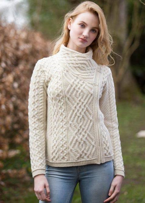 Aran Craft Cable Knit Side Zip Cardigan