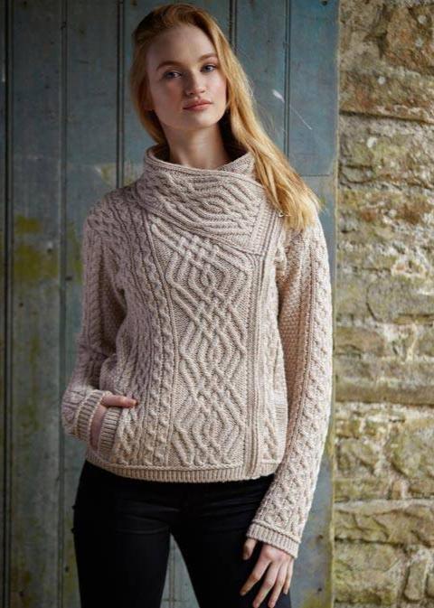 Aran Craft Cable Knit Side Zip Cardigan