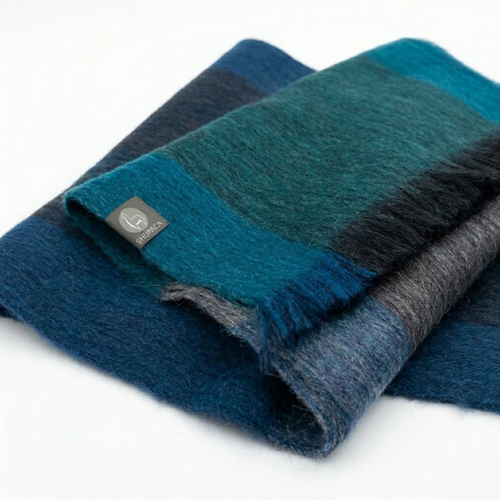 Men's Alpaca Blend Plaid Scarf