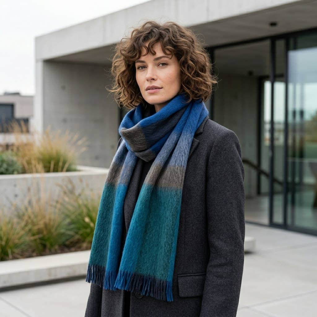 Women's Alpaca Blend Plaid Scarf