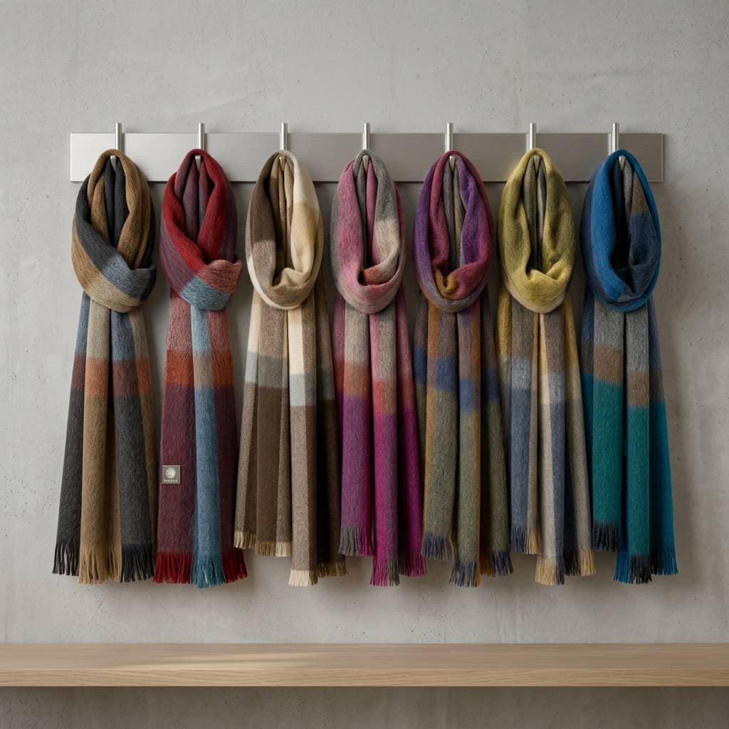 Men's Alpaca Blend Plaid Scarf
