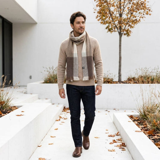Men's Alpaca Blend Plaid Scarf