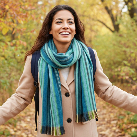 Women's Alpaca Blend Striped Scarf