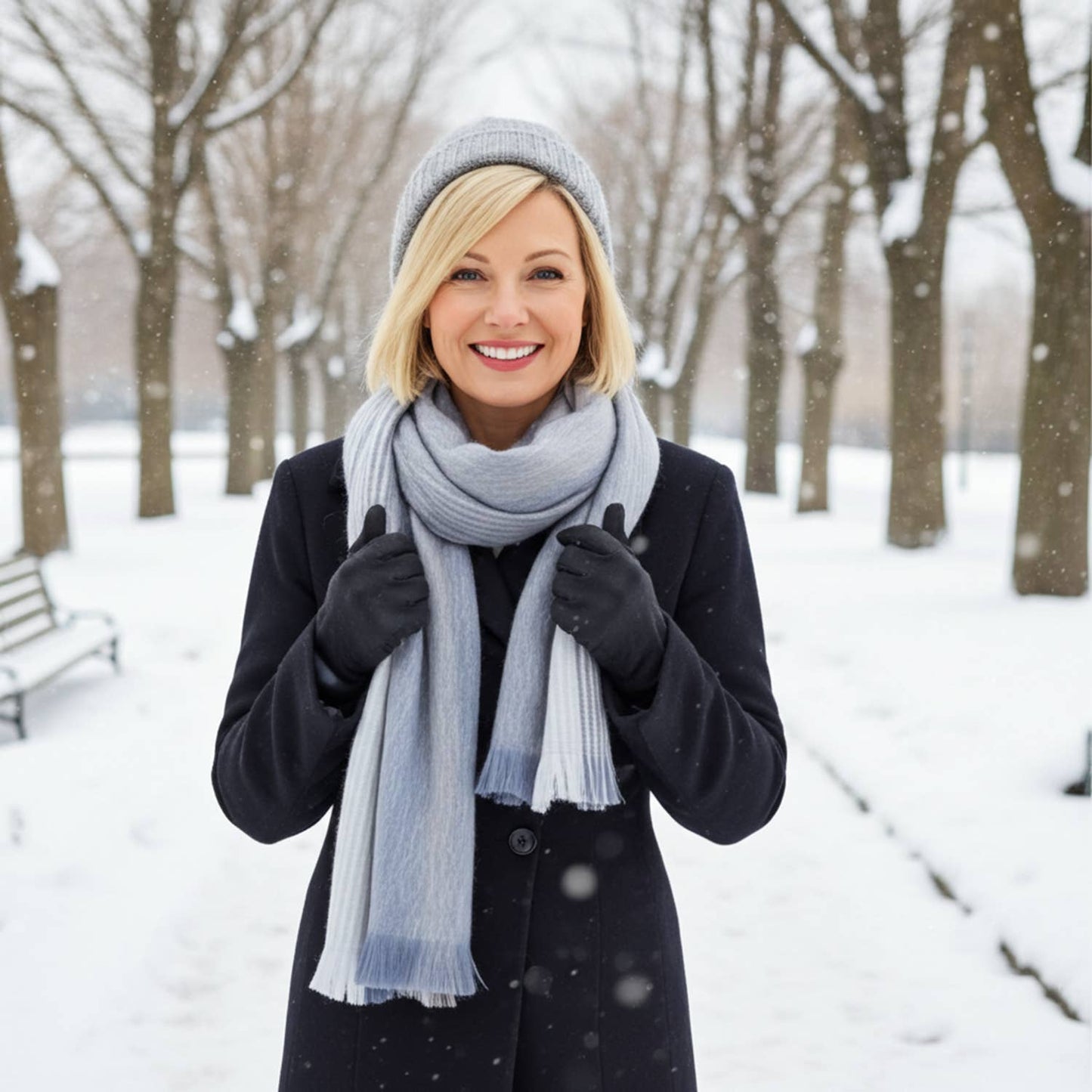 Women's Alpaca Blend Striped Scarf