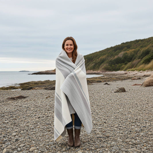 Alpaca Reversible Throw - Silver Birch
