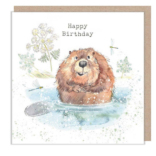 Birthday card  - Beaver Down by the River