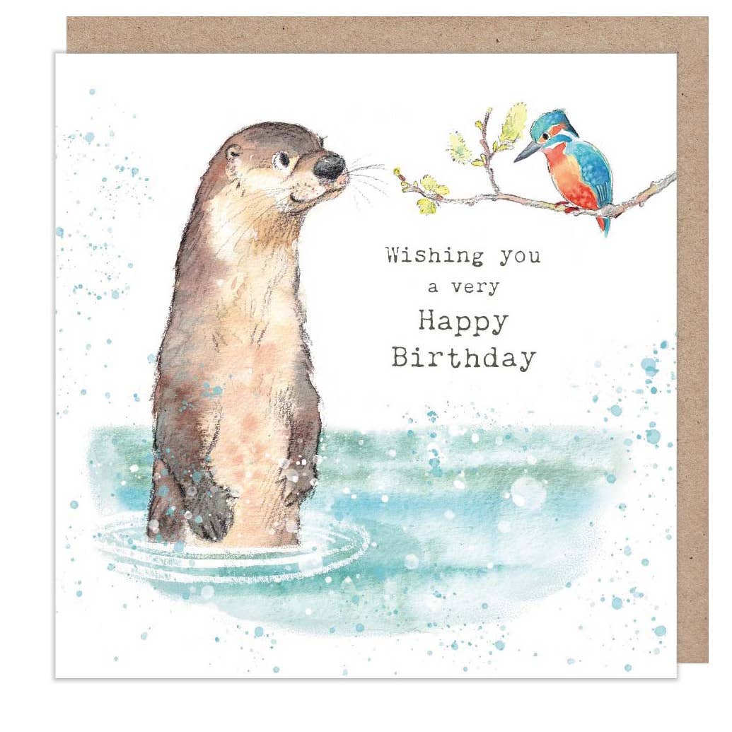 Birthday card  - Otter Down by the River