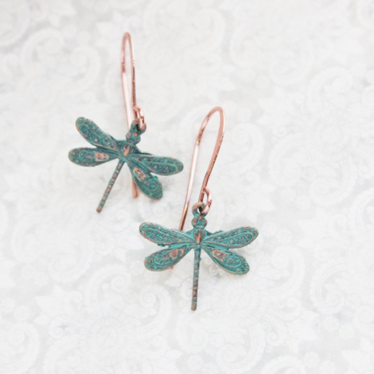 Copper Dragonfly Earrings