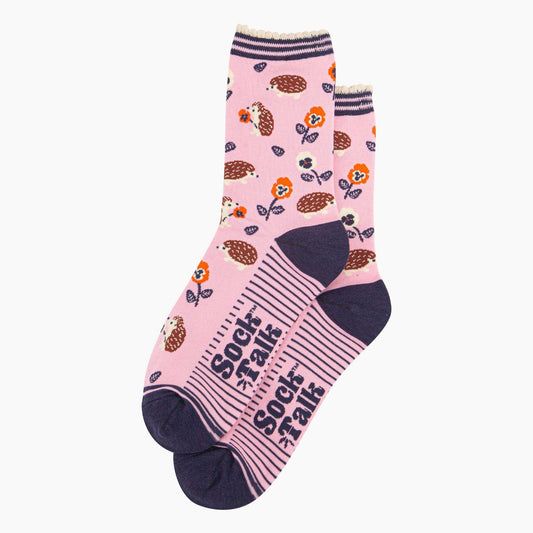 Floral Hedgehog Bamboo Socks