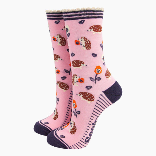 Floral Hedgehog Bamboo Socks