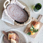 Handmade Bread Warmer & Wicker Basket - Flower Oval