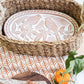Handmade Bread Warmer & Wicker Basket - Lovebirds Oval