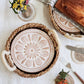 Handmade Bread Warmer & Wicker Basket - Vintage Flower Round