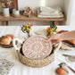 Handmade Bread Warmer & Wicker Basket - Vintage Flower Round