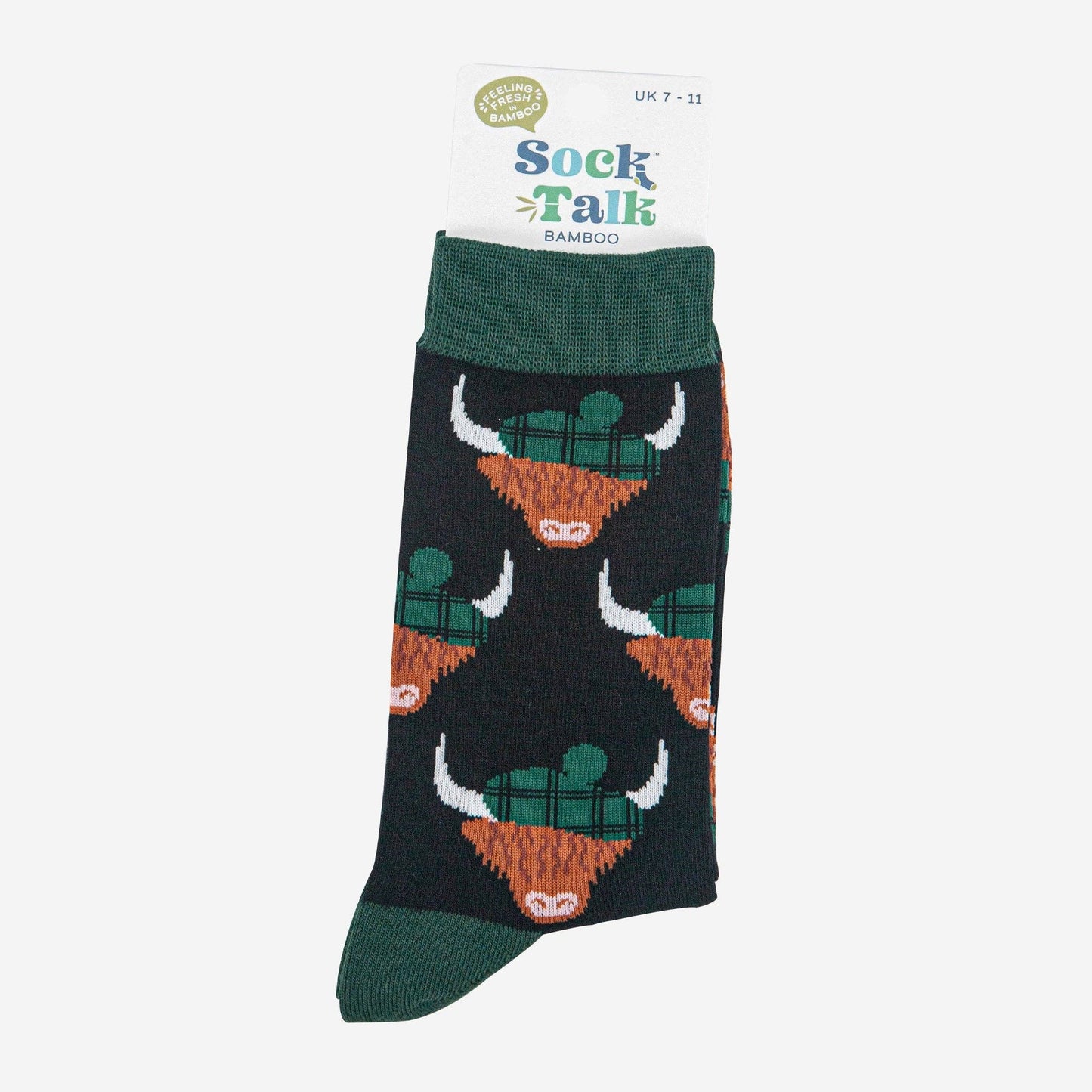 Highland Cow In Tartan Hat Bamboo Socks