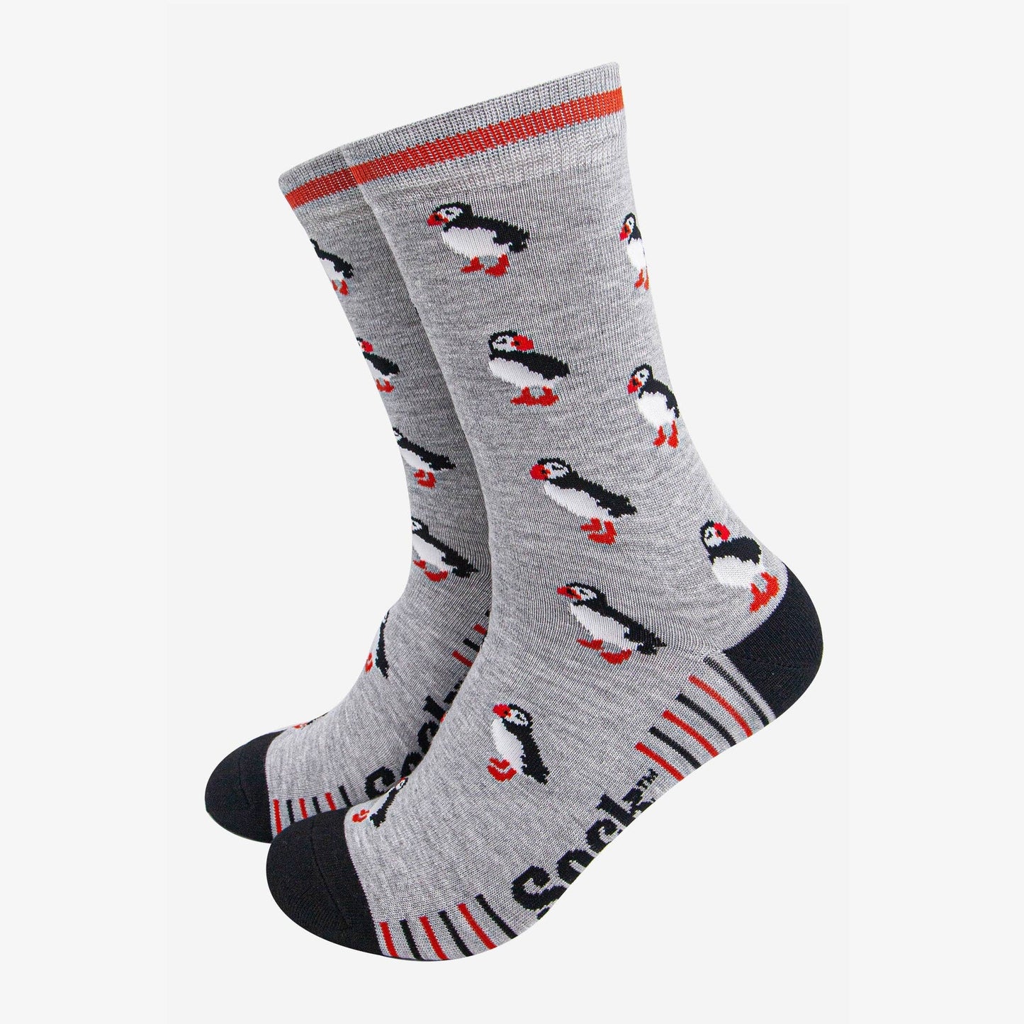 Puffin Bamboo Socks In Grey