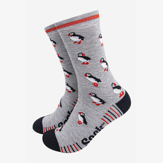 Puffin Bamboo Socks In Grey