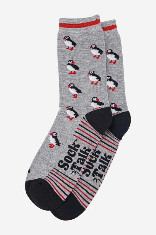 Puffin Bamboo Socks In Grey