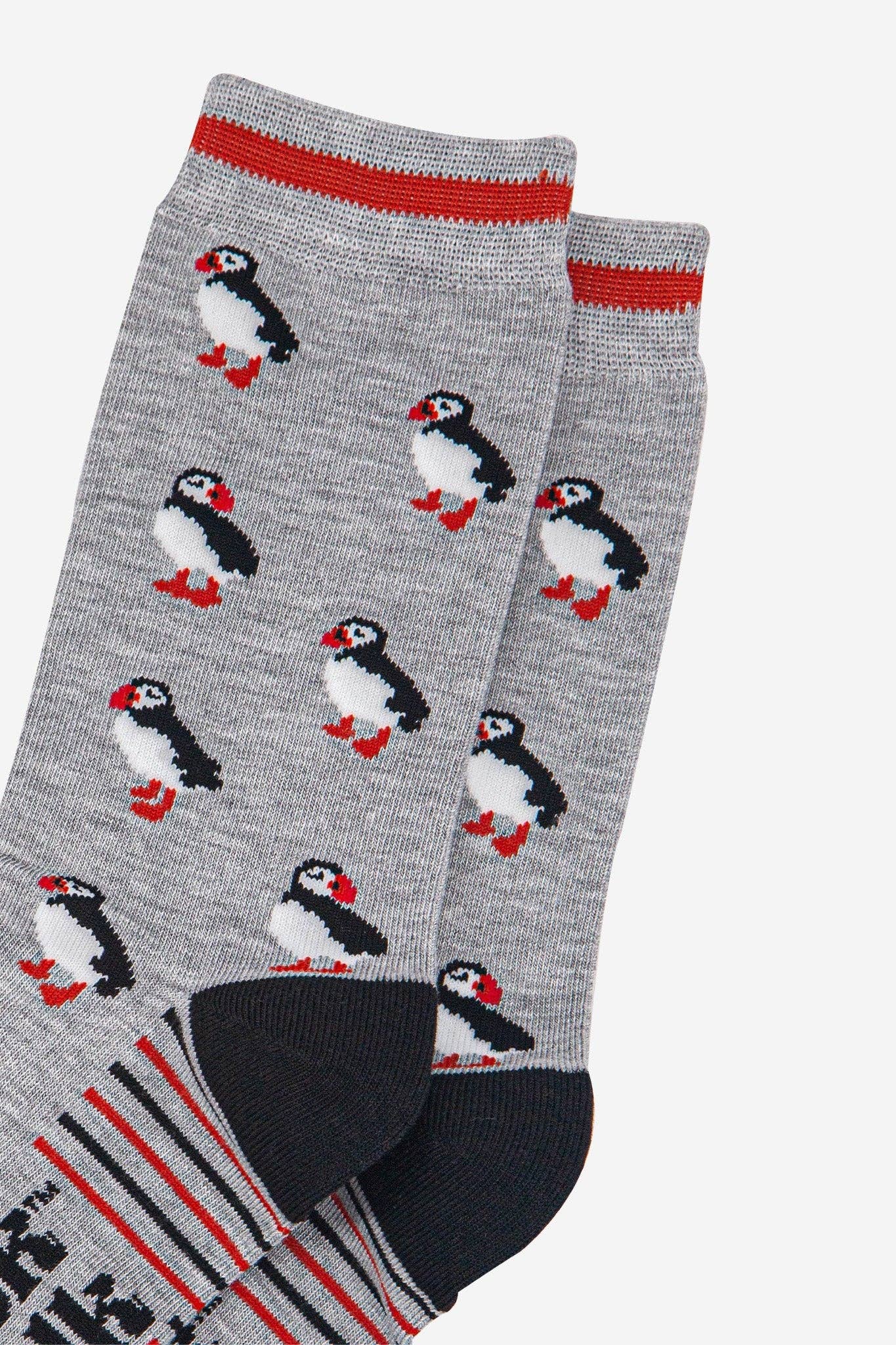 Puffin Bamboo Socks In Grey