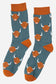 Highland Cow Bamboo Socks In Teal