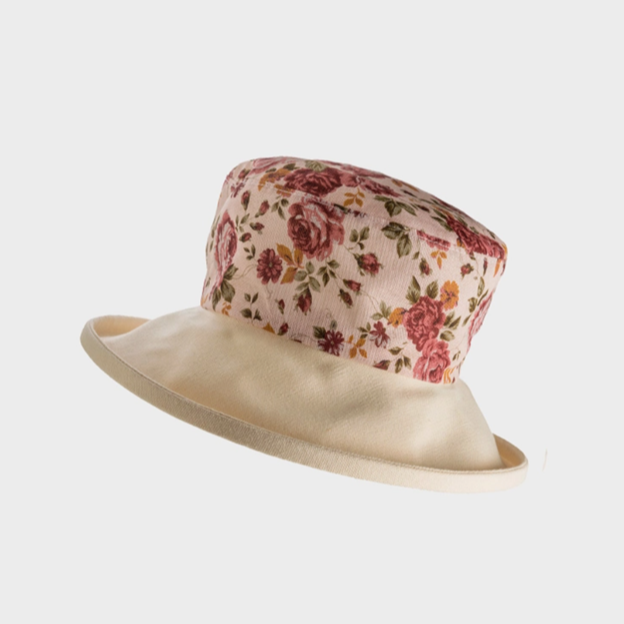 Floral Sun Hat with Boned Brim