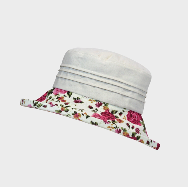 Floral Boned Brim Hat