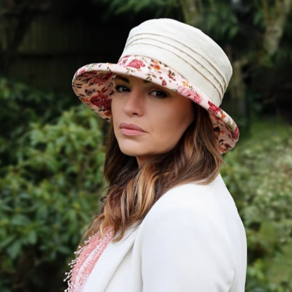 Floral Boned Brim Hat