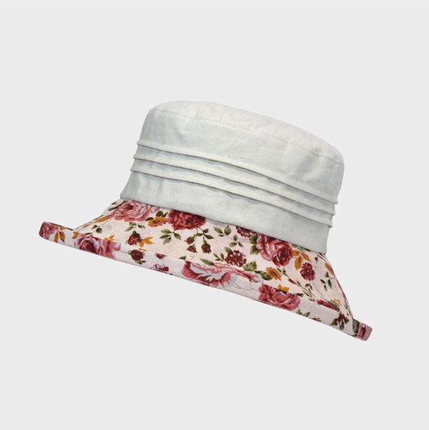 Floral Boned Brim Hat