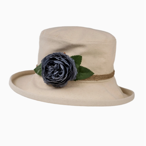 Boned Hat with Flower