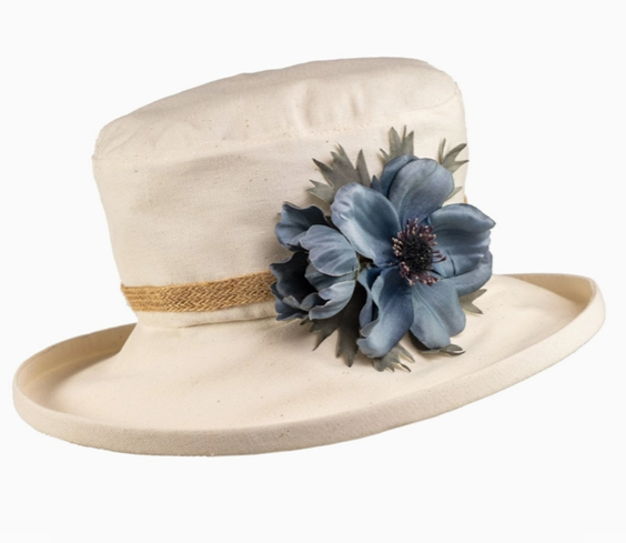 Boned Hat with Flower