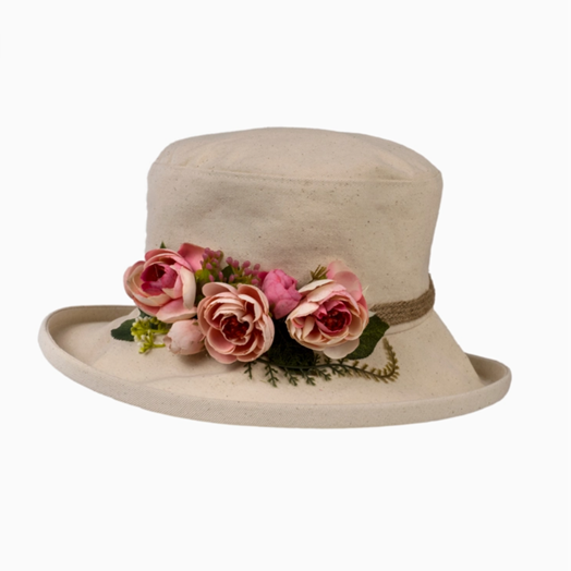 Boned Hat with Flower