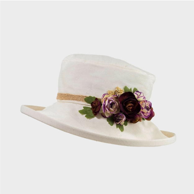 Boned Hat with Flower