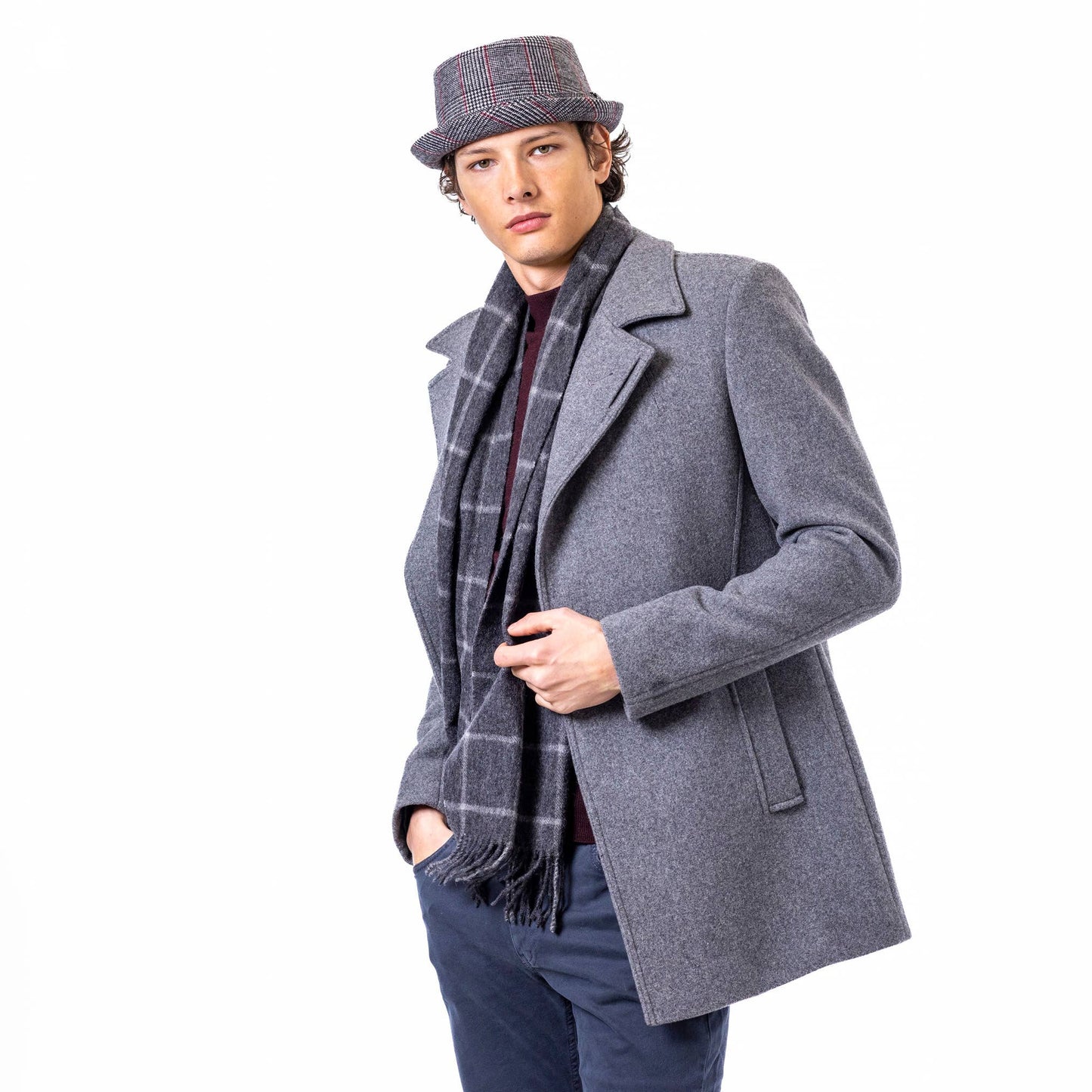 Pure Wool Tartan Check Scarf
