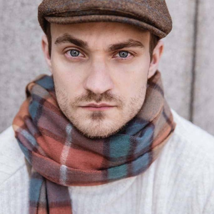 Pure Wool Tartan Check Scarf