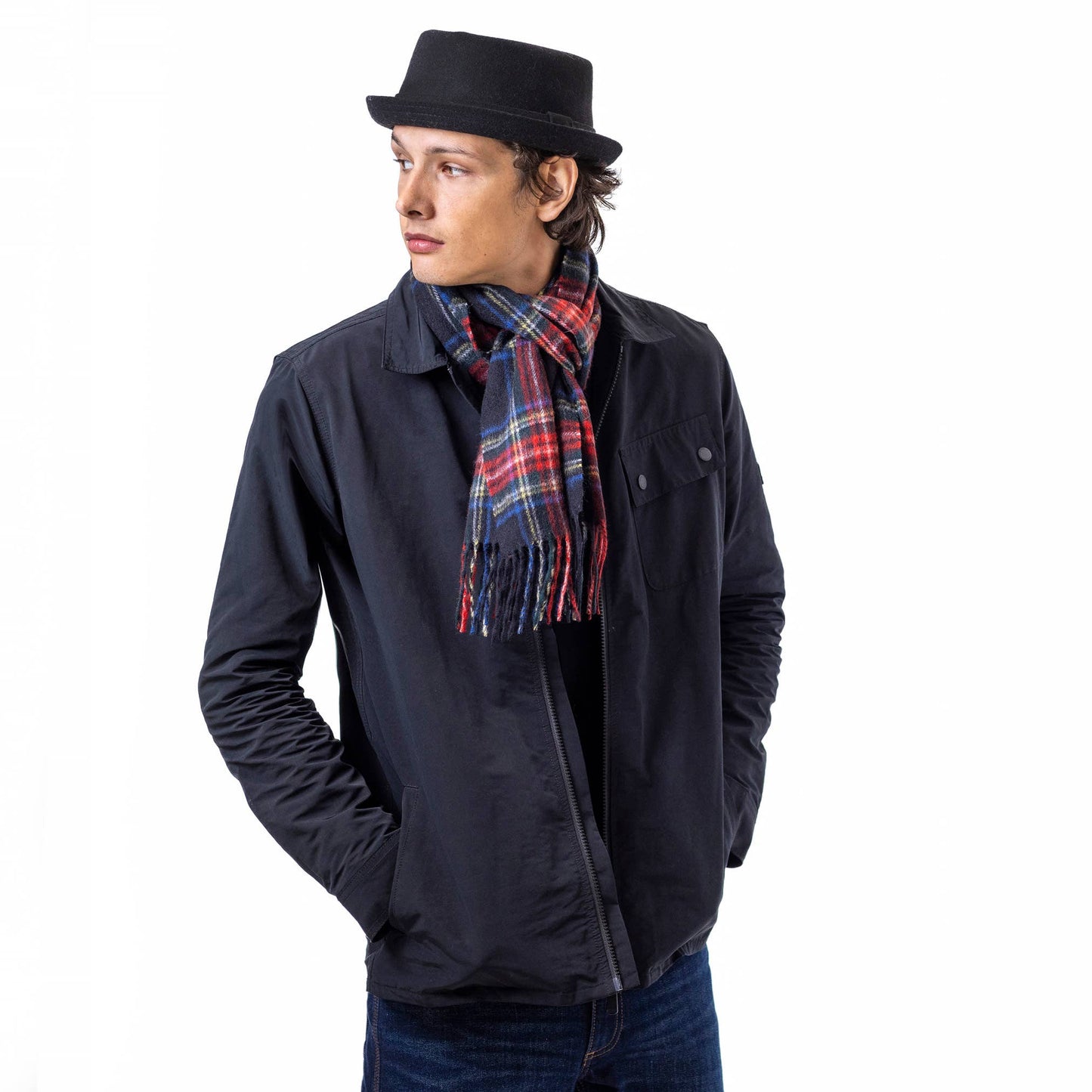 Pure Wool Tartan Check Scarf