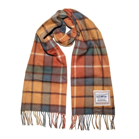 Pure Wool Tartan Check Scarf/Wrap