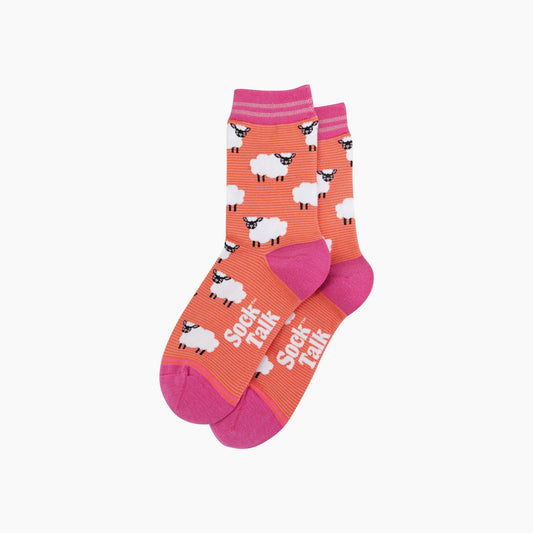 Sheep Bamboo Socks in Orange