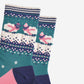 Sheep Fair Isle Bamboo Socks in Green