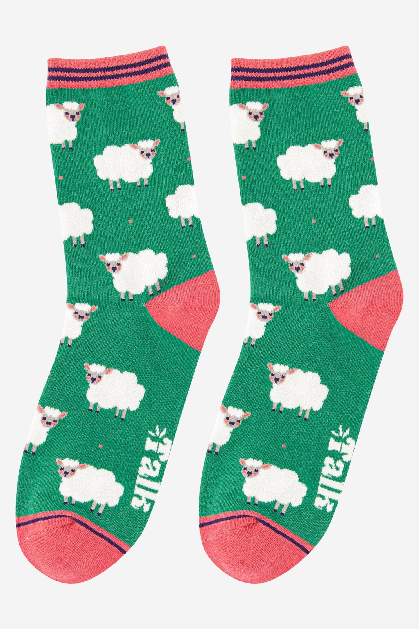 Green Lamb Bamboo Socks