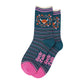 Highland Cow Floral Bamboo Socks in Green
