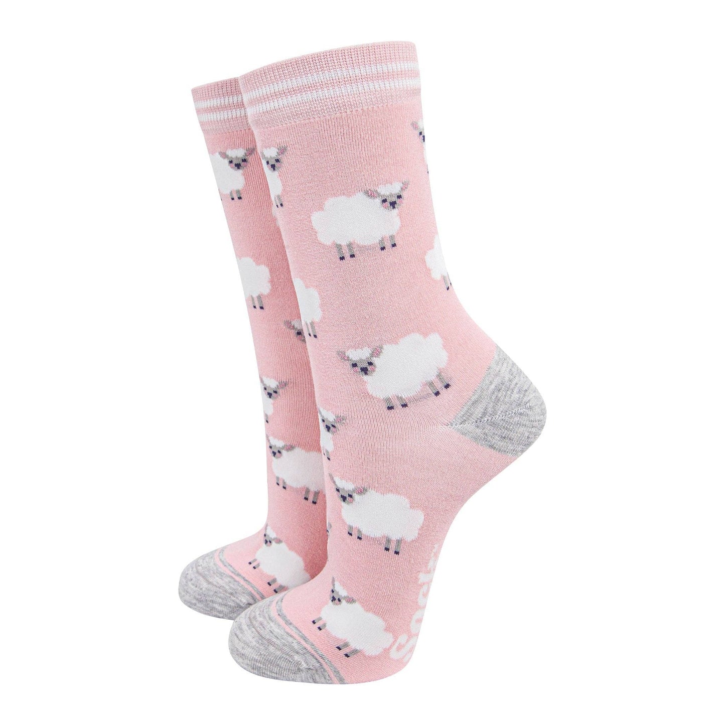 Marl Sheep Bamboo Socks in Pink