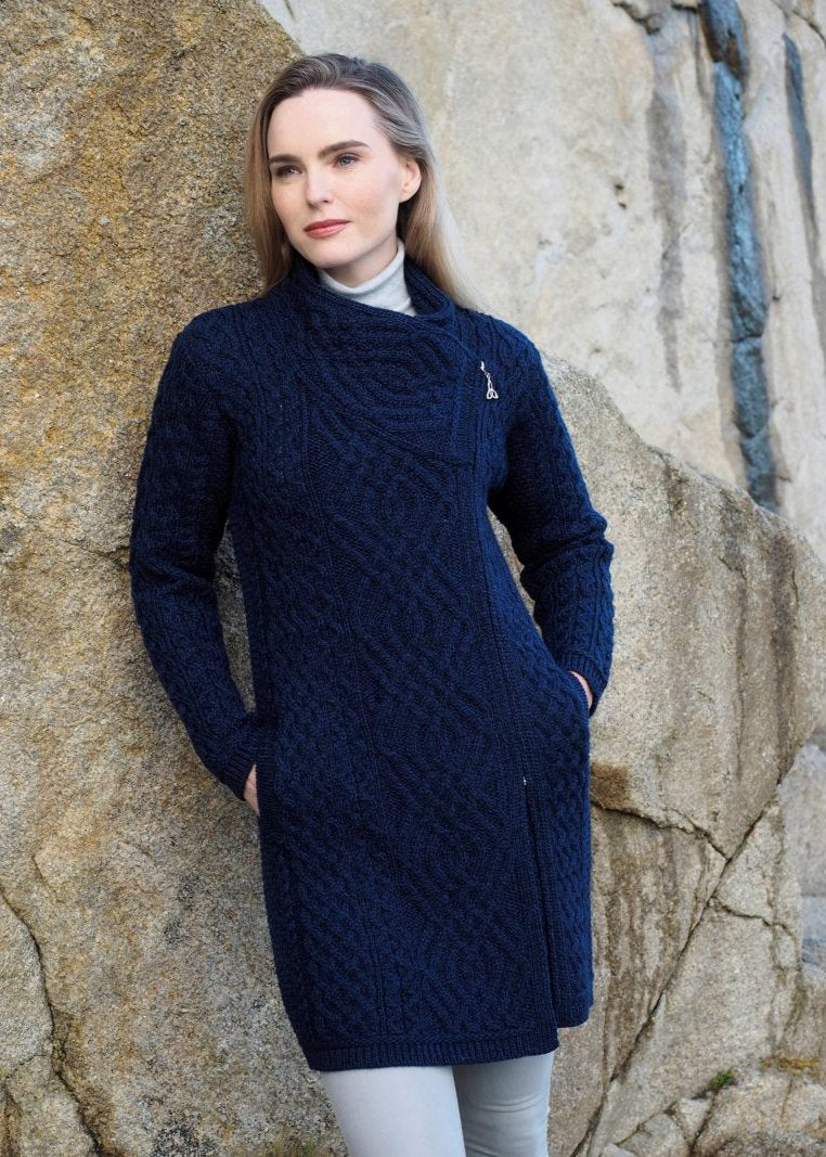 Aran Craft Long Side Zip Coat